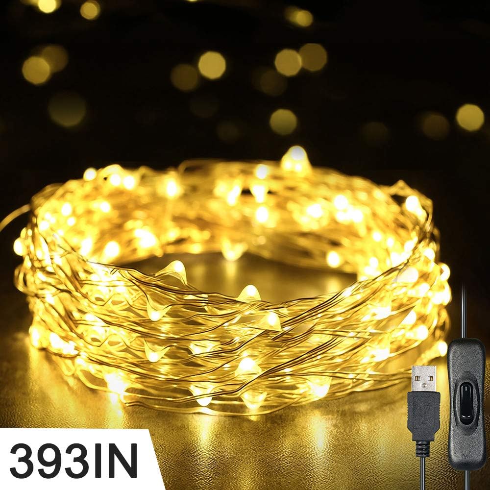 Decdeal Fairy Lights 393in 100 LEDs String Lights USB IP65