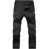Postropaky Mens Hiking Snow Ski Pants Waterproof Outdoor Insulated Softshell Pants Snowboard Zipper Bottom Leg