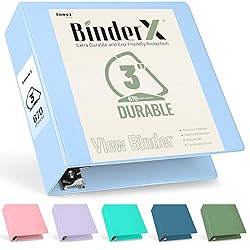 Sooez BinderX Extra Durable 3 Ring Binder, Holds