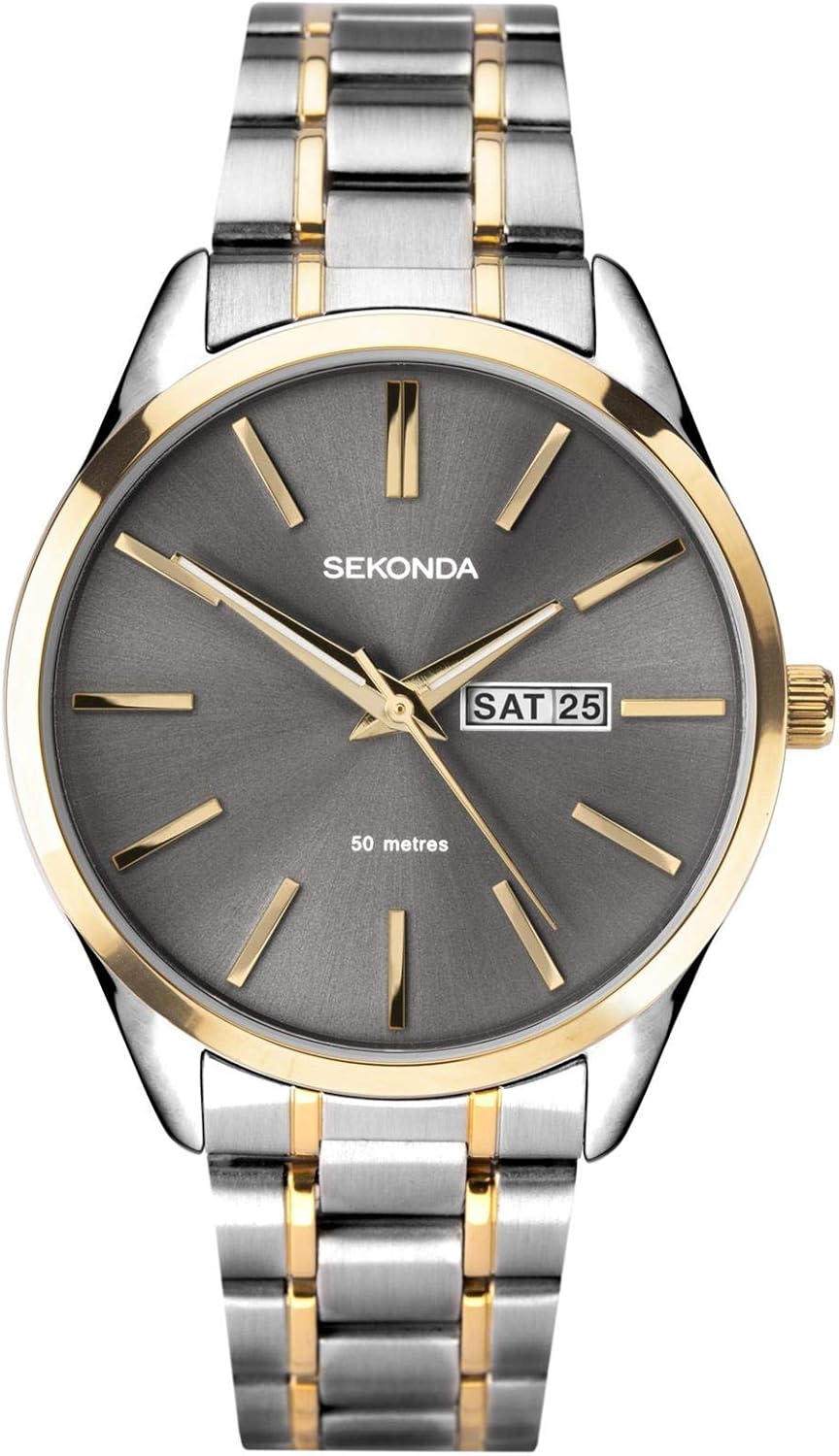 Sekonda Gents Silver & Gold Coloured Watch Amazon.co.uk Watches