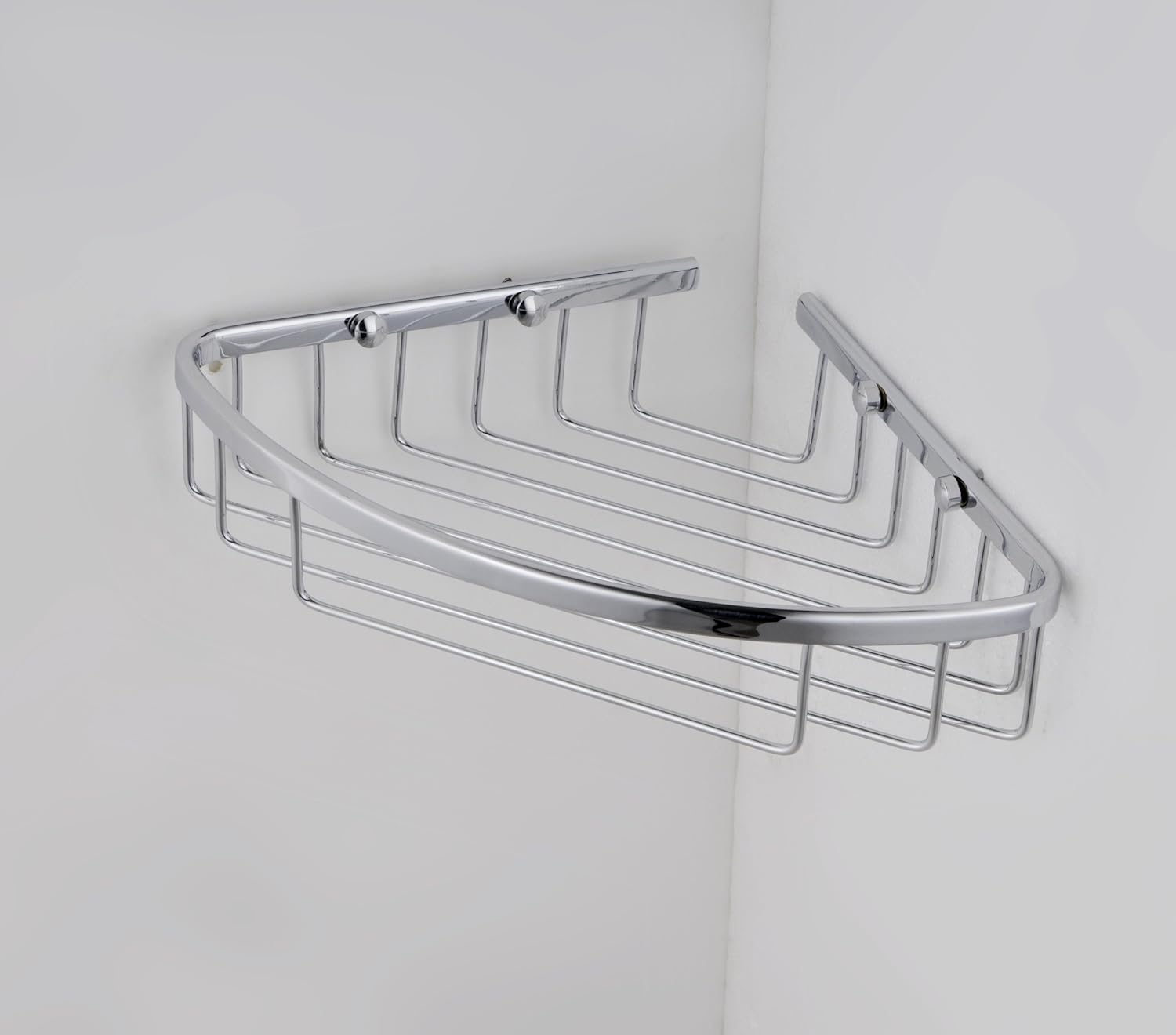BATHROOM ACCESSORIES SINGLE CHROME CORNER SHOWER BATHROOM CADDY SHELF