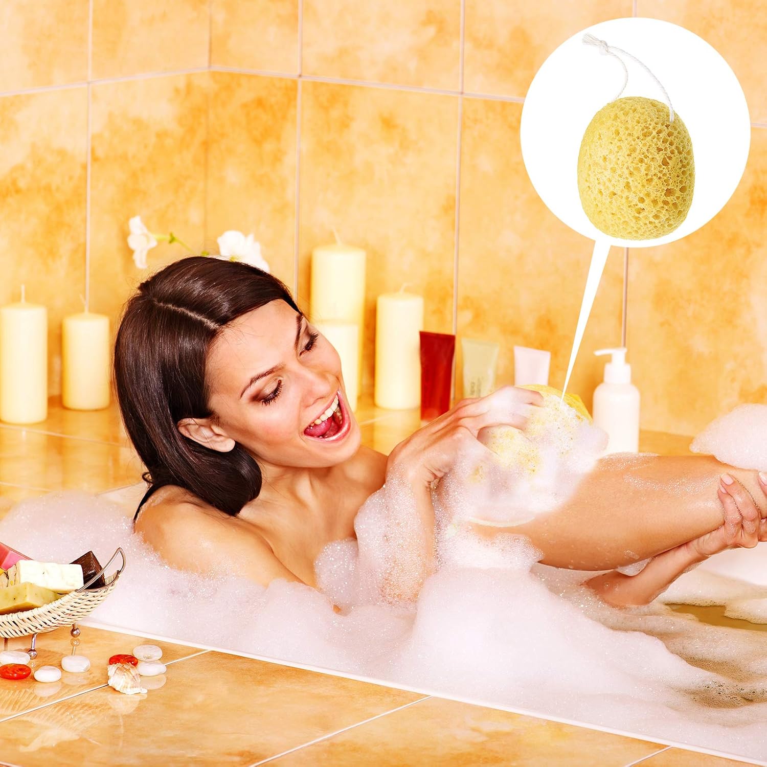 Bath Sponge Foam Loofah Sponge Shower Pouf Cleaning Body Scrubber for Men and Women Bath Spa and Shower Supplies (6 Pieces): Health & Personal Care