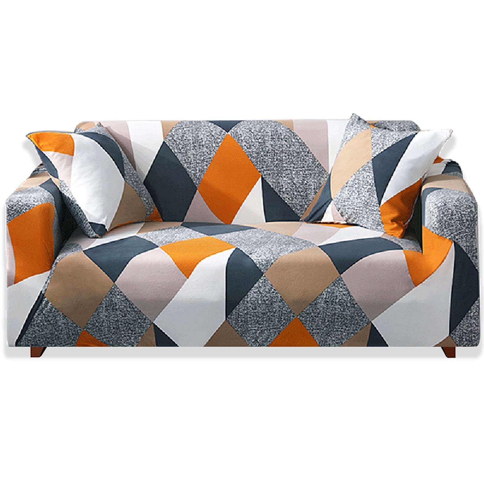 Teynewer 1-Piece Fit Stretch Sofa Cover, Sofa Slipcover Elastic Fabric Printed Pattern Chair Loveseat Couch Settee Sofa Covers Universal Fitted Furniture Cover Protector (3 Seater, #Checkerboard)