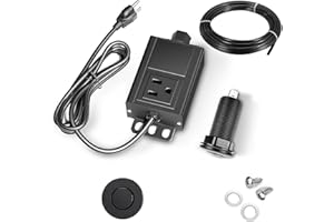 BVOPLME Garbage Disposal Button,Air Switch Garbage Disposal,Stainless Disposal Button,Stainless Garbage Disposal Button,Sink Top On/Off Switch for Food Waste Disposer, Black Stainless Steel