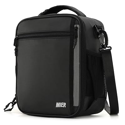 MIER Insulated Lunch Box Bag with Shoulder Strap, 12 Dominican