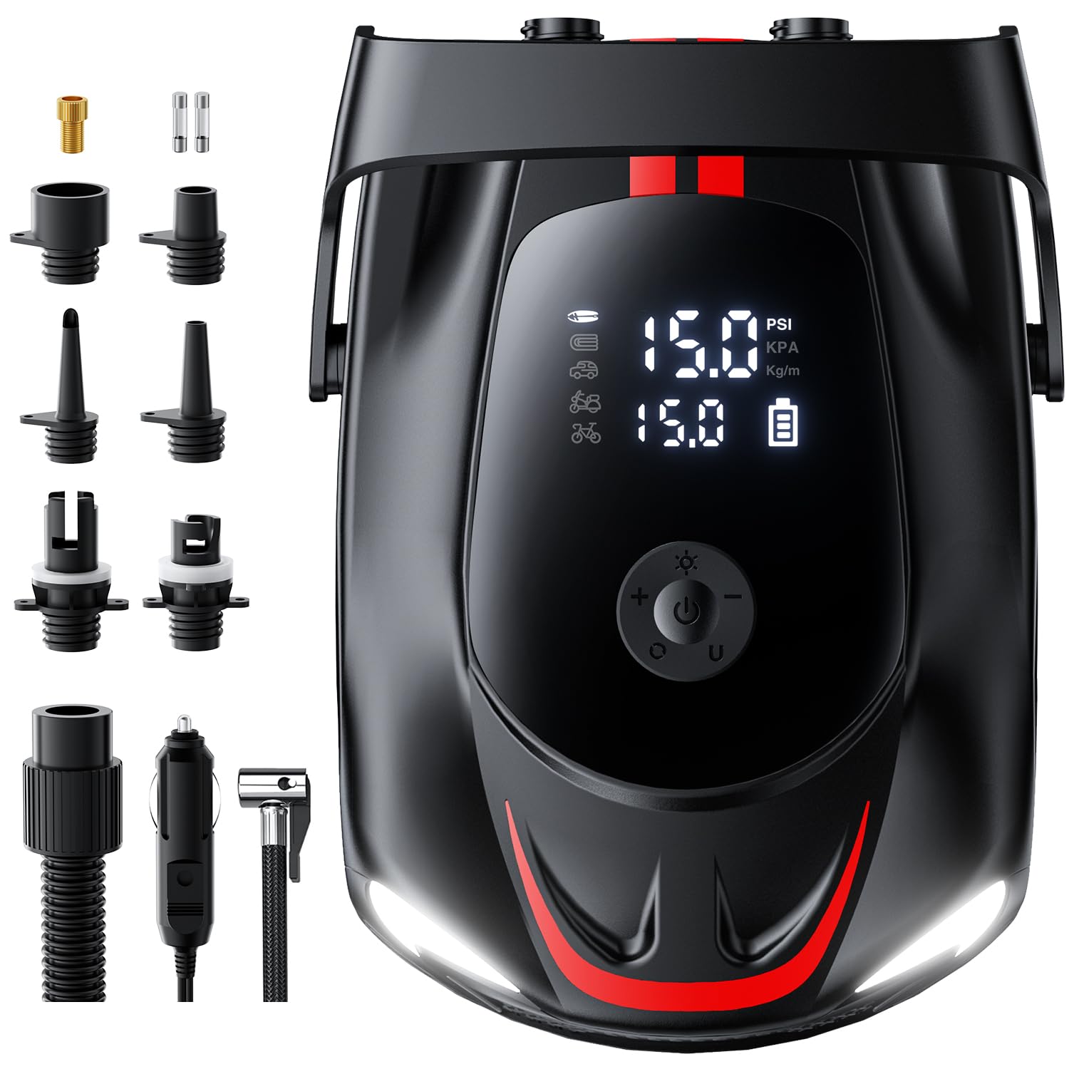 Cazite 50PSI Paddle Board Pump Electric Portable, SUP Air Pump for Paddleboard with Auto-Off, Deflate Function, and 12V DC Car Connector for Stand Up Paddle Boards, Boats, Tents, Mattresses