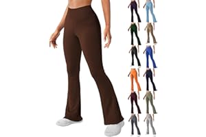 slqdgmryz Yoga Pants Women Stretch Flare Leggings Tummy Control Knit Solid Bell Bottom Pants Fall High Waisted Trousers