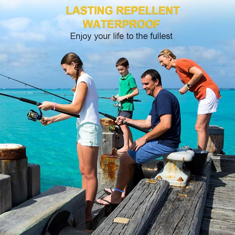 Mosquito Repellent Bracelets (12 Pack Individually Wrapped) Natural and Waterproof Wrist Bands for Adults, Kids, Pets, DEET Free, Safe for Travel Protection.: Health & Personal Care