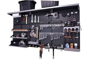 OmniWall Weekend Warrior XL Metal Pegboard Wall Organization System (Black/Silver)