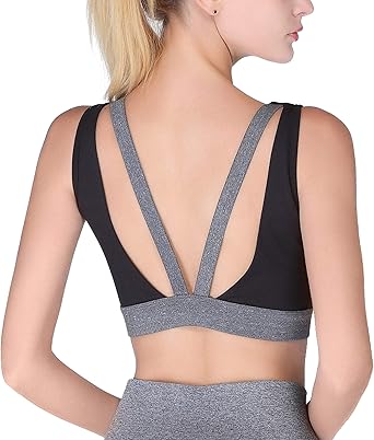 yoga tops with bra support