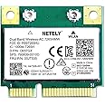 NETELY Wireless-AC 7265HMW Mini-PCIE Interface 1200Mbps WiFi Adapter with Bluetooth 4.2 for Windows 7,8.1,10,11 Laptop PCs and Desktop PCs, 2.4GHz 300Mbps & 5GHz 867Mbps, Intel Wireless-AC 7265D2W