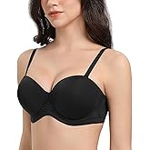 Lemorosy Women's Plus Size Full Coverage Underwire Red Carpet Multiway Contour Smoothing Strapless Bra