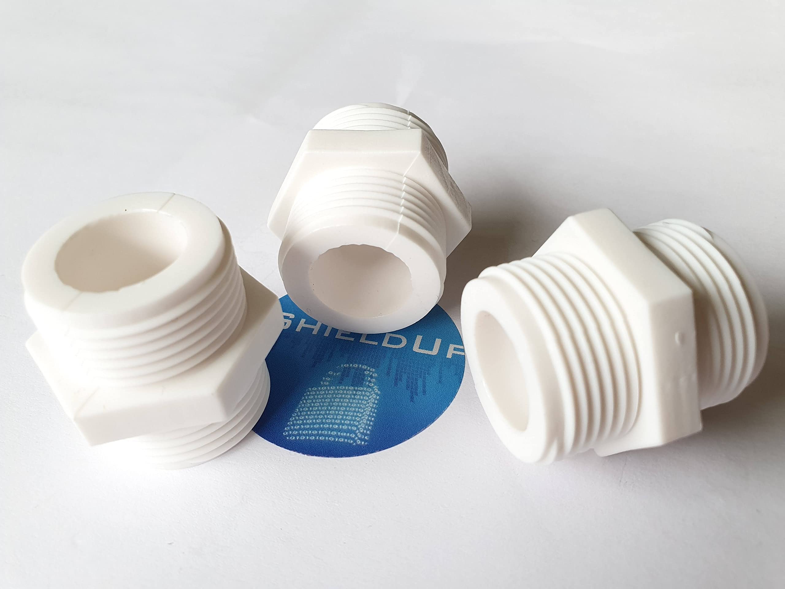 ShieldUp Washing Machine & Dishwasher Inlet Hose Connectors - 3/4 x 3/4 inch - Pack of 3, White