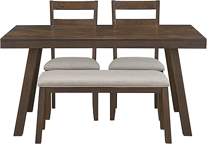 Amazon.com: Ready To Live Caswell Chevron - Juego de comedor con banco