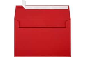 LUXPaper A9 Invitation Envelopes | Peel & Press | 5 3/4" x 8 3/4" | Ruby Red | 80lb. Text | 50 Qty