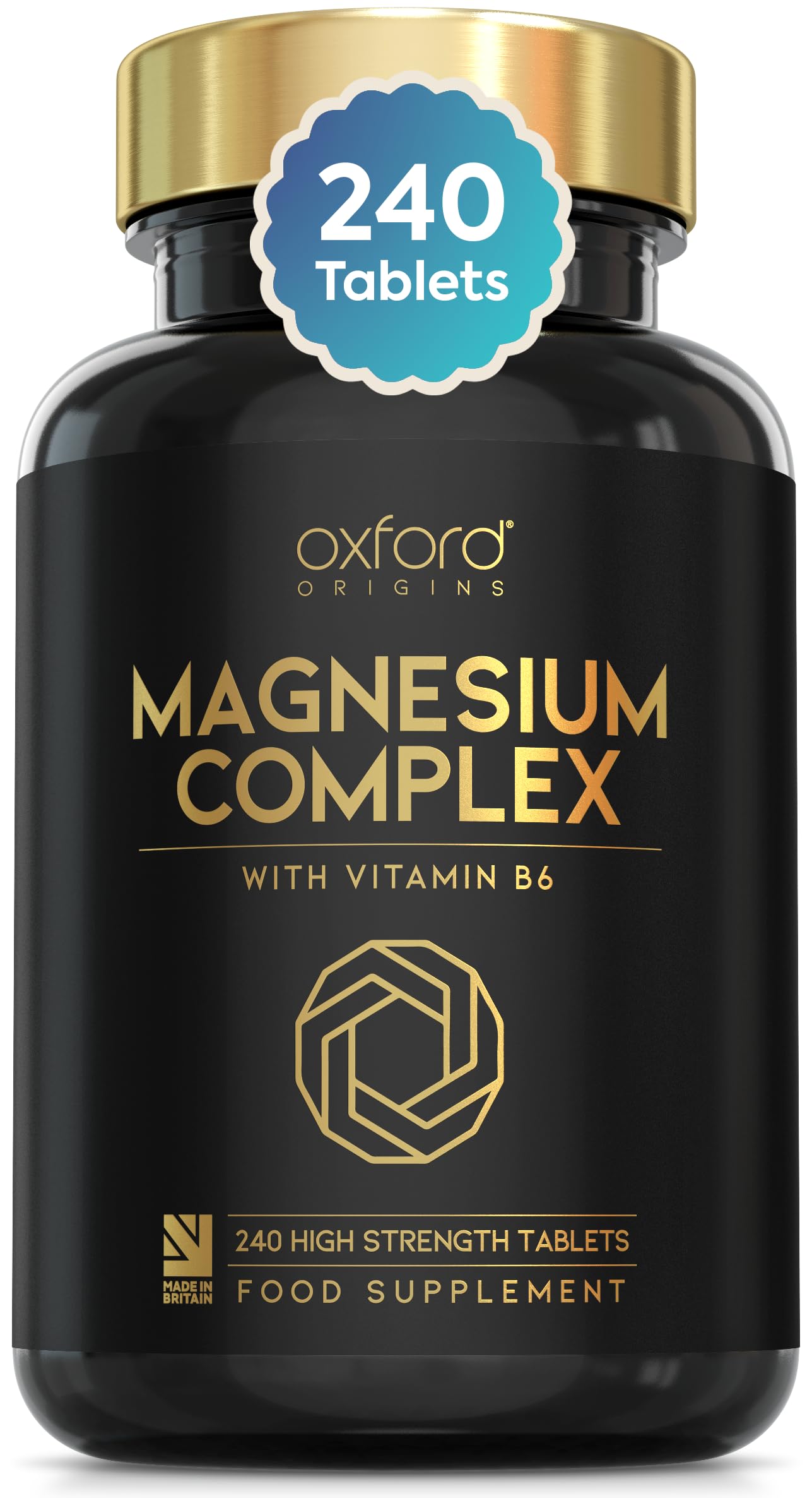 Advanced Magnesium Complex with Vitamin B6 | Made in the UK | Magnesium Supplements for Restless Leg Syndrome Relief, Leg Cramps & Sleep | Mag Citrate, Oxide & VIT B6 | 240 Capsules