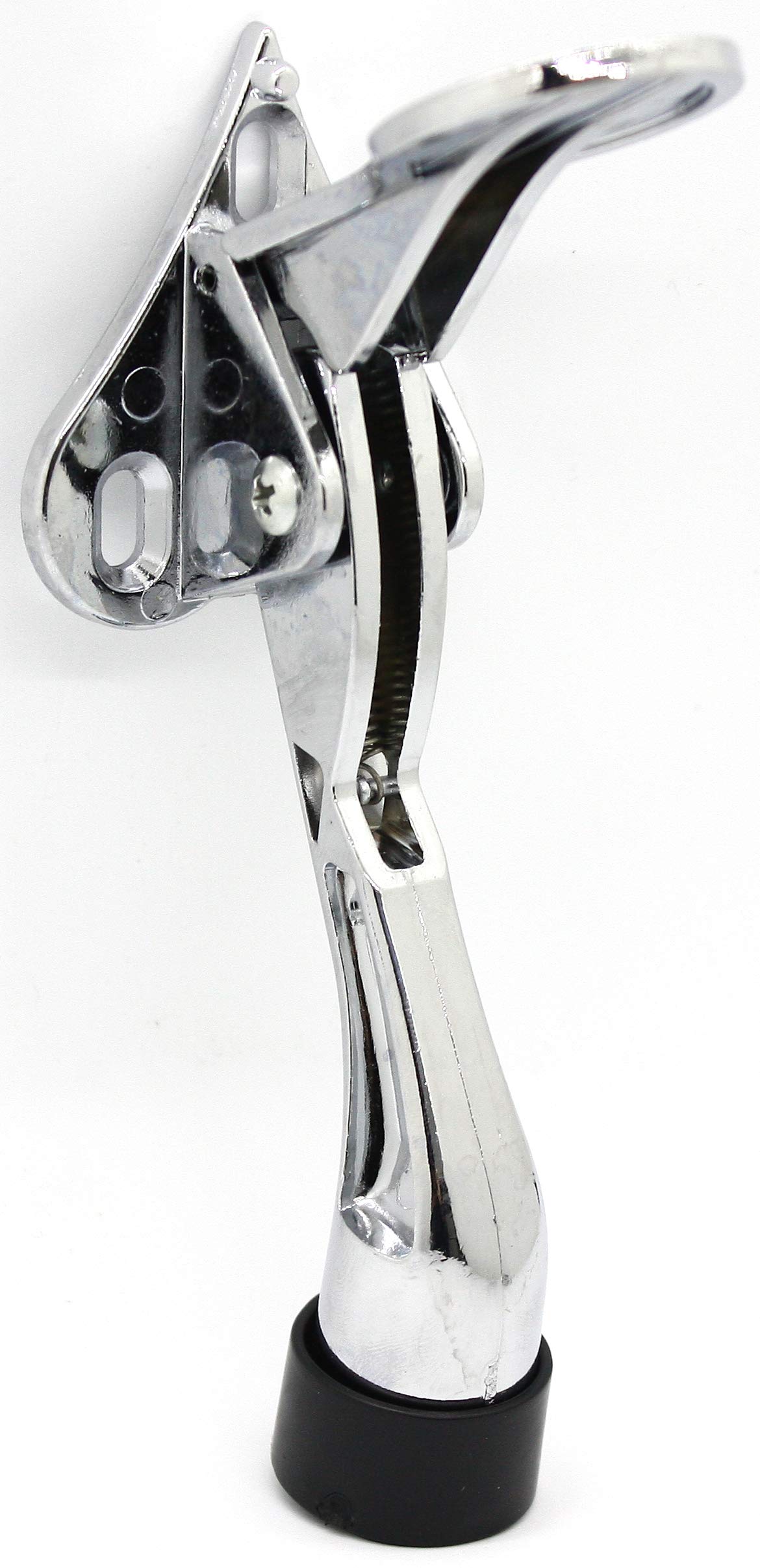 Easy-Step Door Stops Stopper 4.4 inch Height-Adjustable Rubber Heavy Duty One Touch Semi Automatic Kick Down (Chrome)