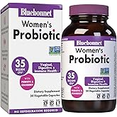 BlueBonnet Nutrition Women’s Probiotic 35 Billion CFU^ Shelf Stable - Urinary Tract, Vaginal pH, Digestive, Immune* - Prebiotic and Cranberry - Non-GMO, Free of Dairy, Gluten & Soy - 30 Servings
