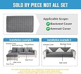 LINGKY Soft Flannel Sofa Covers 70x180cm Grey Non-Slip 1 2 3 Seater view 5