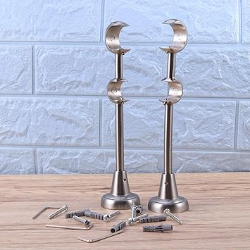 Buy Vosarea 2pcs 20mm 25mm Double Curtain Rod Pole Holder Curtain