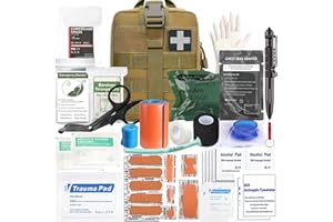 VIIDOO Ifak Trauma Kit, 74 Piece Upgrade Tactical First Aid Supplies, Molle Ifak Pouch Rip Away Refill Supplies for Survival Camping Hiking Travel