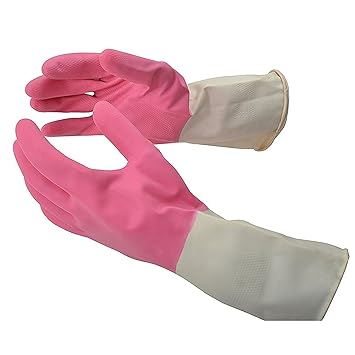 SAFEYURA Waterproof Household Latex Gloves for Kitchen Dish Washing Laundry Cleaning Gardening