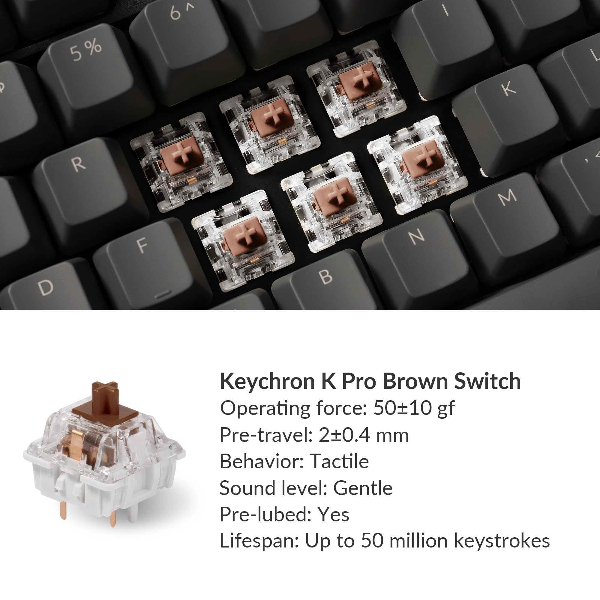 Keychron K10 Full Size 104 Keys Bluetooth Wireless/USB Wired Mechanical Gaming Keyboard for Mac with K Pro Brown Switch/RGB Backlight/Multitasking Computer Keyboard for Windows, Aluminum Frame