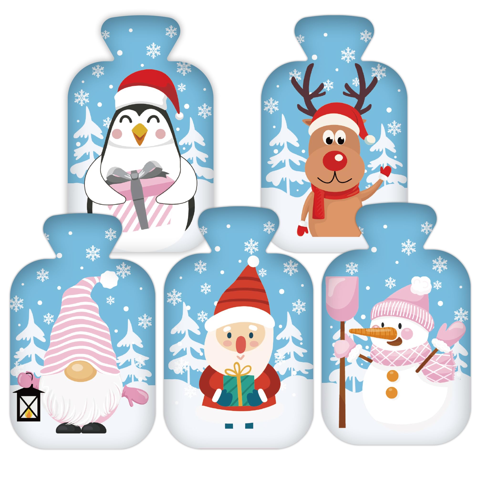 Reusable Hand Warmers, 5pcs Christmas Pocket Instant Hand Warmers, Reusable Gel Click Heat handwarmers Pad For Women Camping, Hiking or Skiing