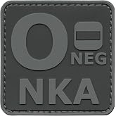 First Aid Patch 2x2 O Negative Compatible with Velcro PVC Patches for Vest Plate Carrier Ifak Patch First Aid Kit Blood Type (Blackout Subdued)