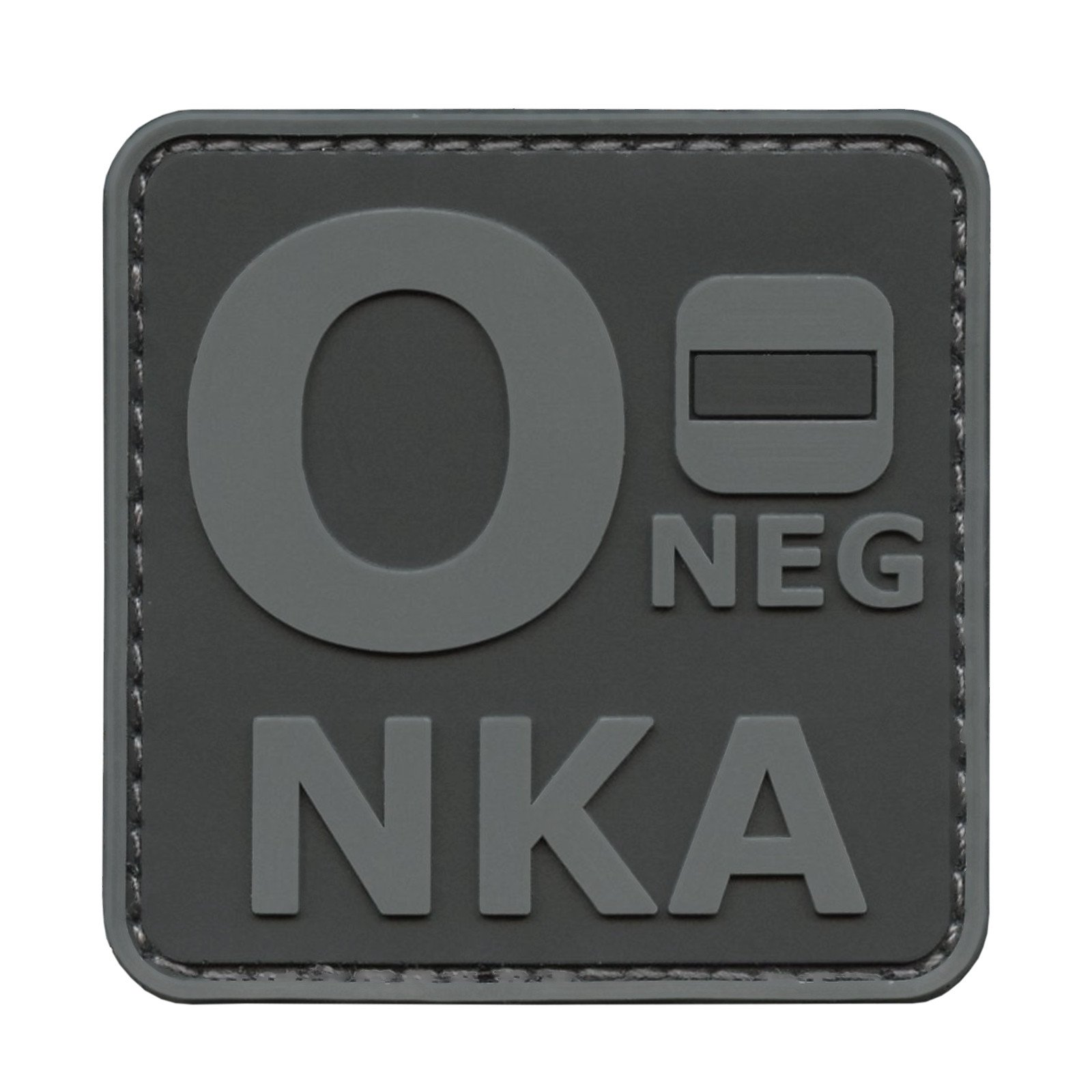 Subdued ACU ONEG O- NKA Blood Type No Known Allergies Tactical Morale PVC Rubber Fastener Patch