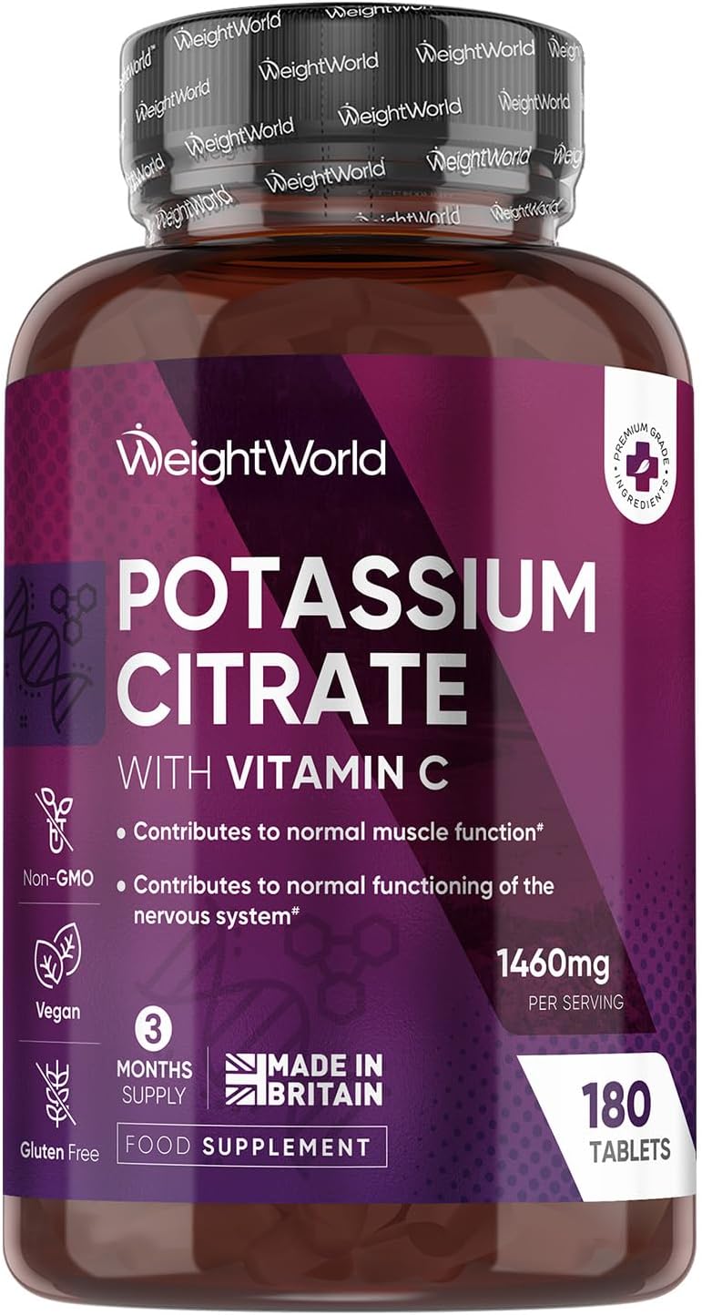 WeightWorld Potassium Supplements 1460mg | 180 Tablets | Vegan & Gluten-Free