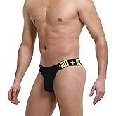 RunHero High Elasticity Cotton Mens Thong for Men Sexy Mens Underwear Comfortable Breathable, Black, XL