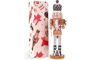 BXO Christmas Decorations Nutcracker Gingerbread Figure, 14.9 Inch Traditional Wooden Nutcracker Ornament Gift for Christmas Thanksgiving Decor Table Party Holiday(B)