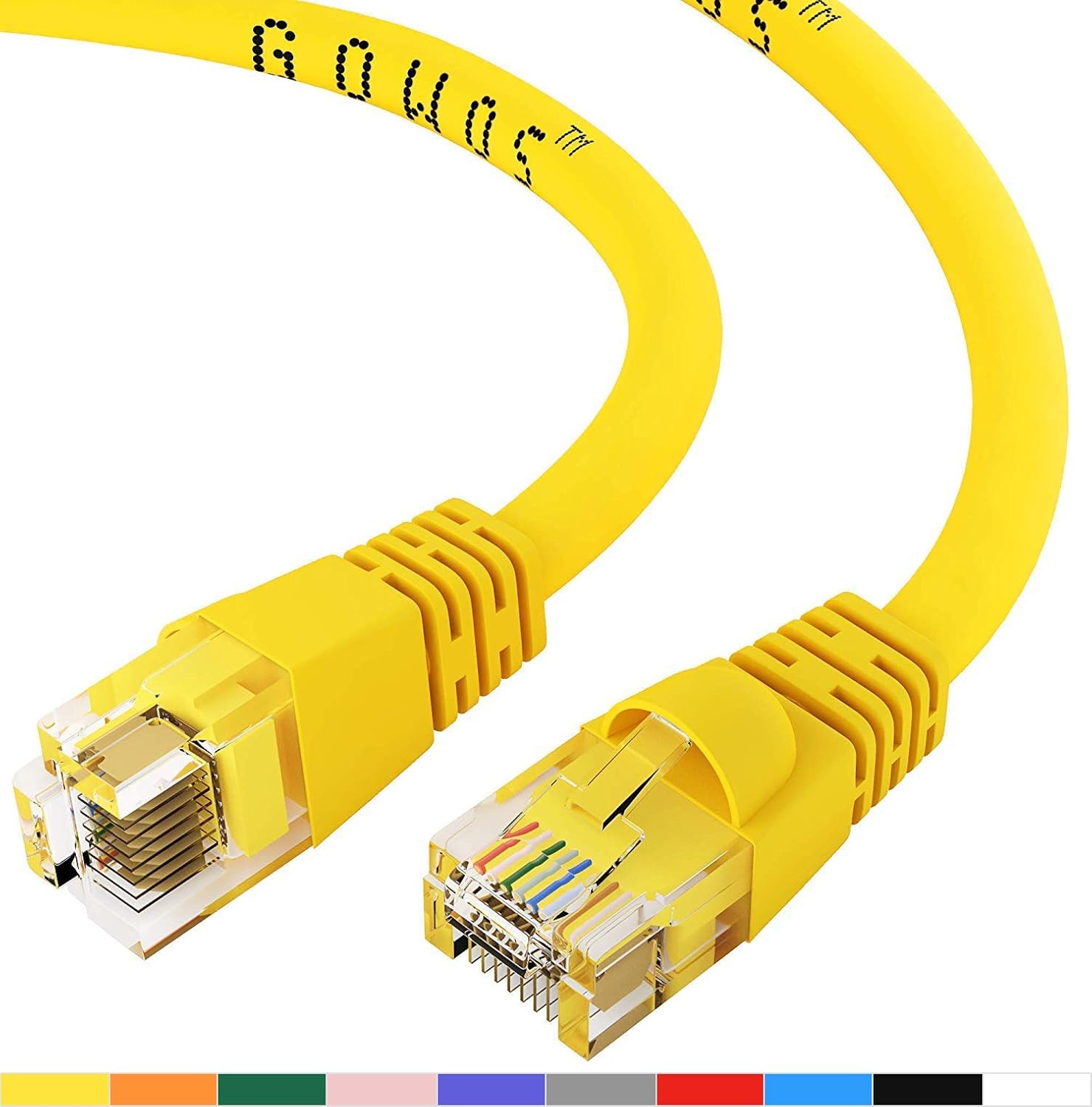 GOWOS Cat6 Cable (1.5 Feet Yellow) UTP Computer Network Cable with