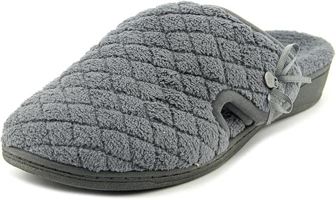 Amazon.com | Vionic Adilyn Women Round Toe Canvas Gray Slipper | Slippers