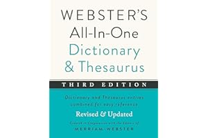 Webster's All-In-One Dictionary and Thesaurus, Third Edition, Newest Edition