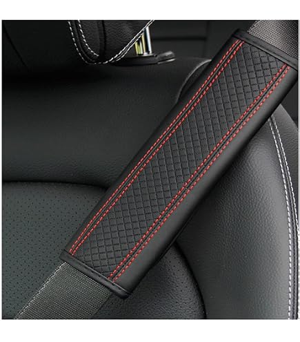 BESULEN 2-Pack Car Seat Belt Covers - Soft Shoulder Pads For Comfort, Universal Fit For Cars, SUVs, Trucks & Backpack Straps - Red