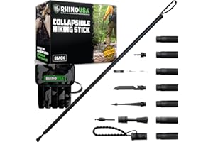 Title: Rhino USA Tactical Hiking Pole with Built in Survival Kit - Essential Camping Gear for Hiking and Trekking - Durable T