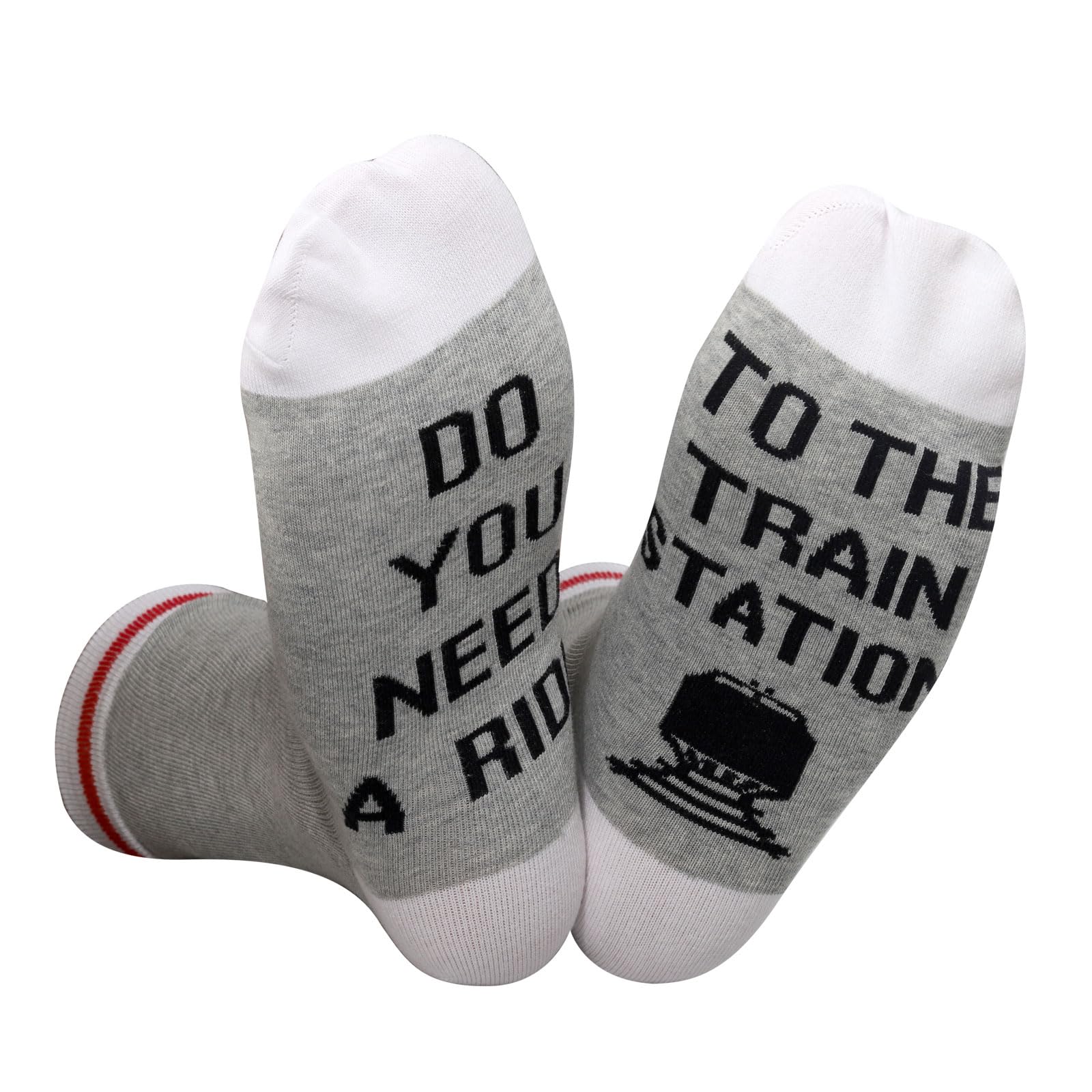 JTOUK Do You Need a Ride To The Train Station Funny Train Crew TV Show Inspired Socks for Fans (To The Train Station EU)