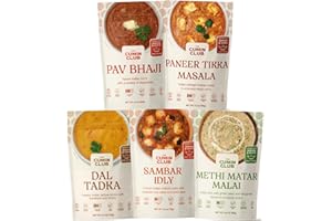 The Cumin Club Variety Pack | 5 Authentic Indian Meals | Ready in 5 Minutes, Just Add Water | All-Natural, No Preservatives | Vegetarian-Friendly