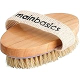 MainBasics Natural Bristle Dry Brush Exfoliating Body Brush for Dry Skin, Cellulite and Lymphatic Drainage