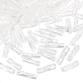 uxcell 1200Pcs Glass Bugle Beads, 6x1.7mm Tube Mini Loose Glass Seed Spacer Bead for DIY Earrings Necklaces Bracelets Jewelry Making (Illusion Transparent)