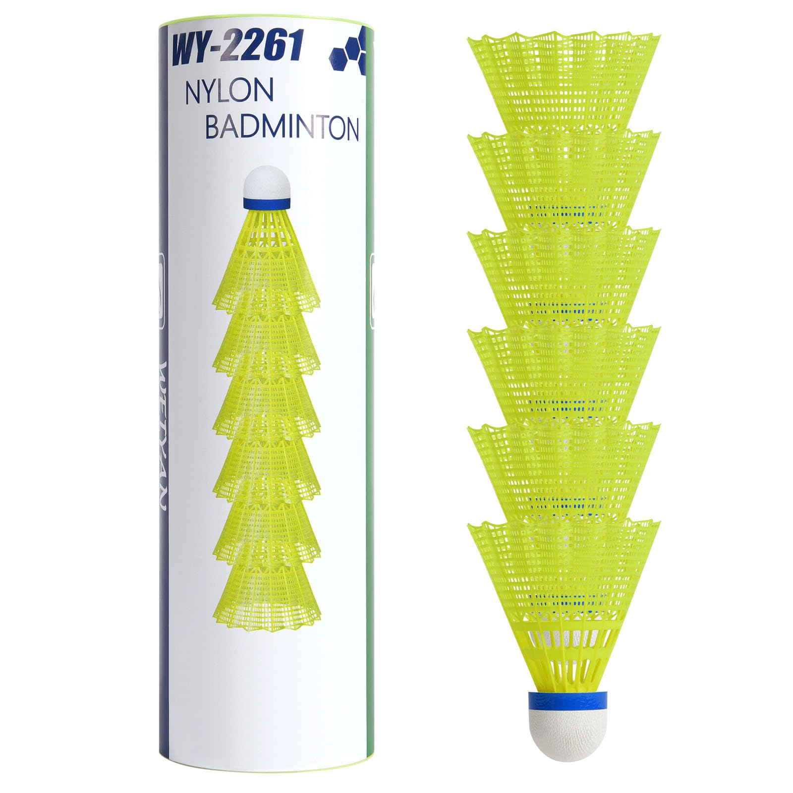 flintronic 6 Pcs Nylon Shuttlecocks, Resistant Badminton Shuttlecocks, Professional Shuttlecocks for Beginner or Indoor and Outdoor Sports, Tough Badminton Ball for Fitness and Entertainment