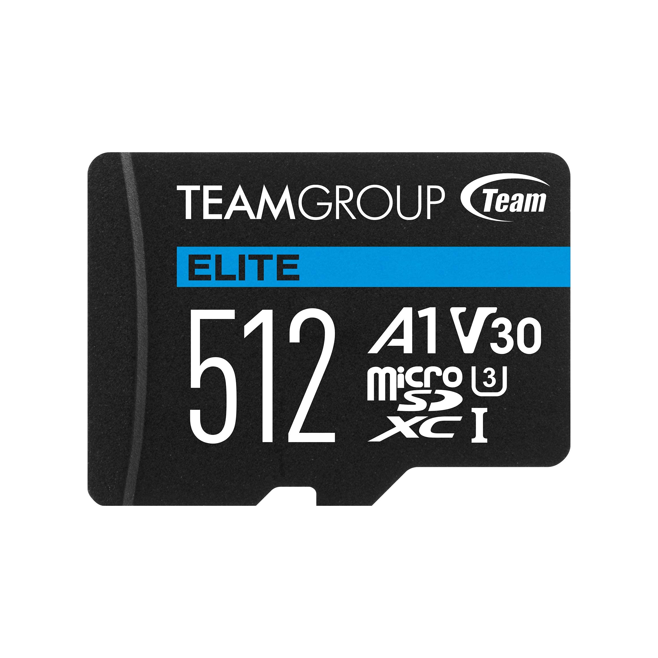 TEAMGROUP Elite A1 512GB microSDXC UHS-I U3 V30 A1 High Speed Flash Memory Card with Adapter for Phone, Android Mobile Device, 4K Shooting TEAUSDX512GIV30A103 (Read Speed up to 90MB/s)