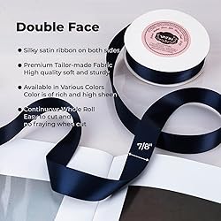 VATIN Double Face Deep Navy Blue Satin Ribbon