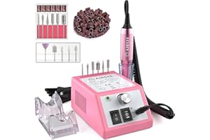 AIRSEE Professional Electric Nail Drill Machine 20000RPM Efile Nail Drill Manicure Tools for Acrylic Nails Supply with 11 Nail Drill Bits Set and 56 Sanding Bands for Nail Drill for Salon Home Use ET2