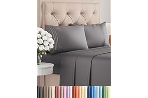 CGK UNLIMITED King Size 4 Piece Sheet Set - Comfy Breathable & Cooling Sheets - Hotel Luxury Bed Sheets for Women & Men - Deep Pockets, Easy-Fit, Extra Soft & Wrinkle Free Sheets - Dark Grey Oeko-Tex Bed Sheet Set