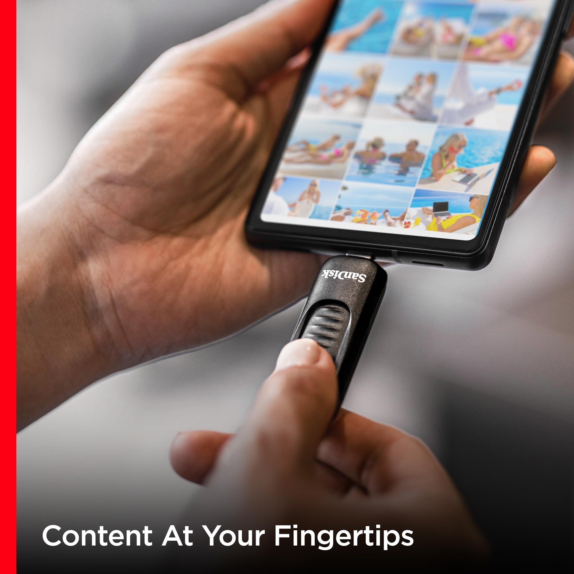 SanDisk 256GB Ultra Slider USB Type-C Flash Drive - Up to 400MB/s, USB 3.2 Gen 1, Retractable Connector - SDCZ480-256G-G46​