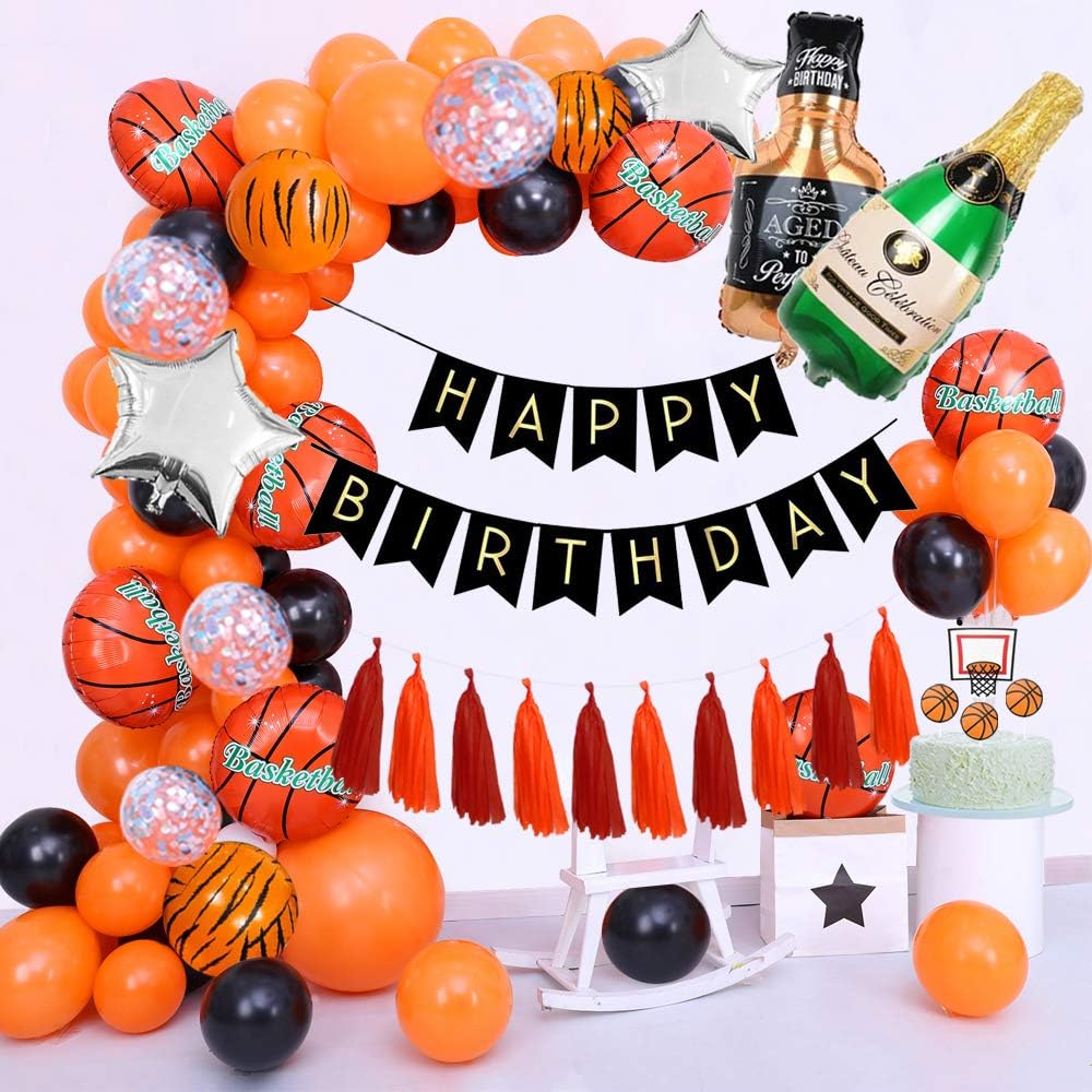 Decoration Danniversaire De Basket Ball Gateau De Basket Ball Pour Les Decoration De Fete Sports Ballons En Latex Noir Et Orange Ballons En Aluminium De Basket Ball Banniere Joyeux Anniversaire Decorations Cuisine Maison Lawawarenesssociety In