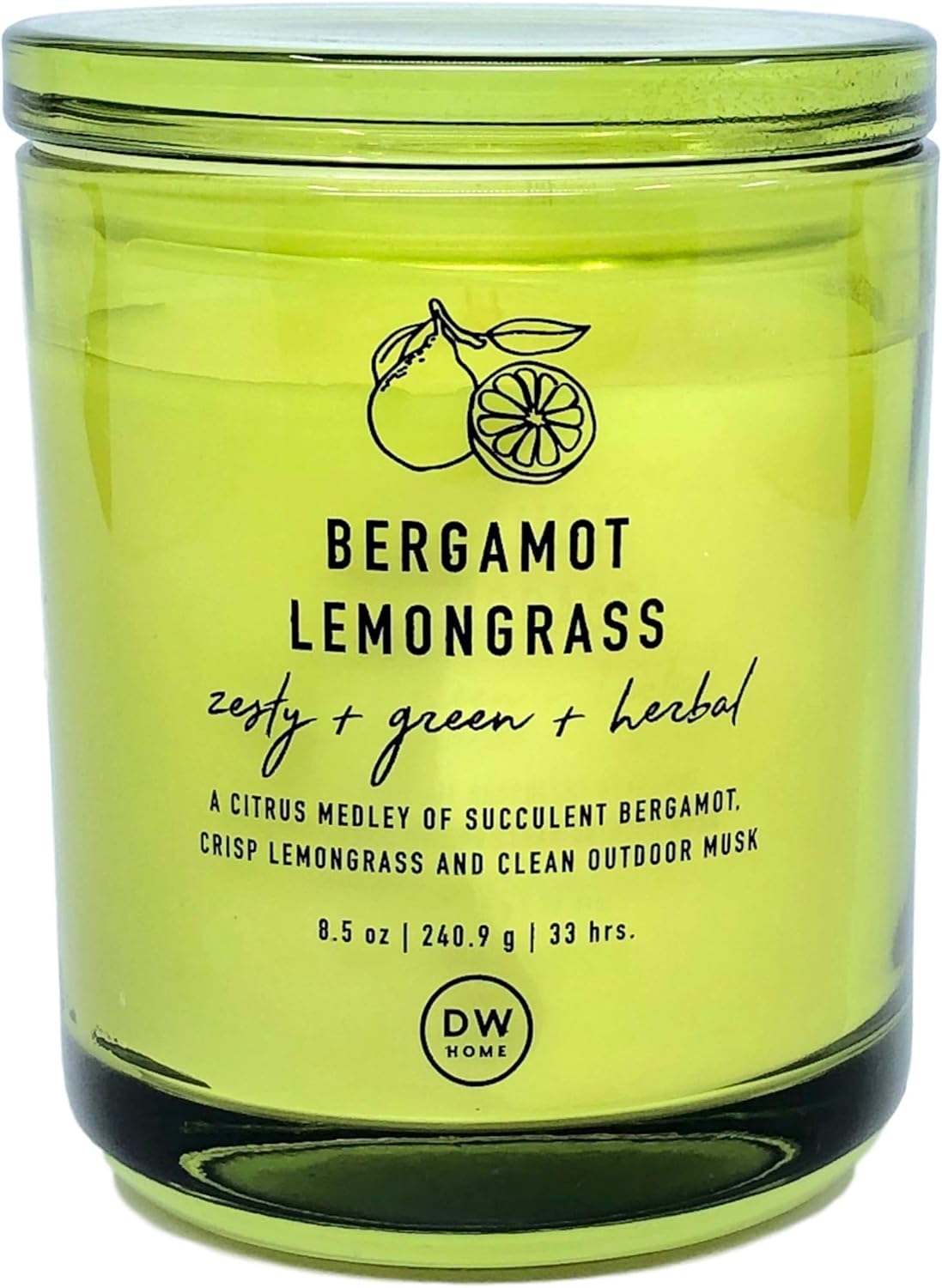 DW Home Bergamot Lemongrass Scented Candle Home & Kitchen